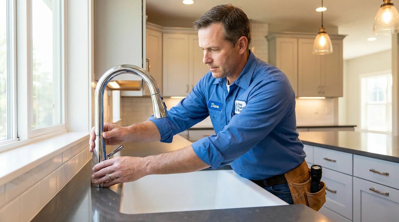 Kitchen faucet installation by Johns Plumbing LLC in Hermitage